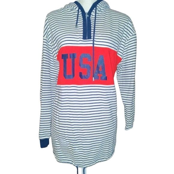 Liz & Co. Vintage USA hooded pullover sweatshirt size L - Picture 1 of 7